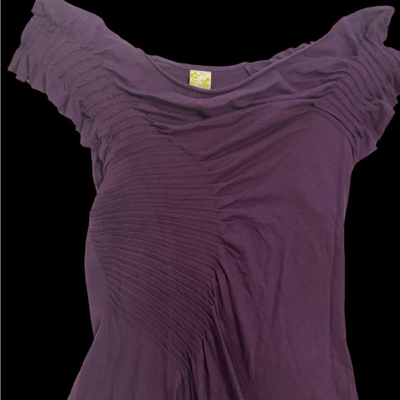 Anthropologie vintage & rare molded & melded deep purple tee XS unique classic - Picture 2 of 7